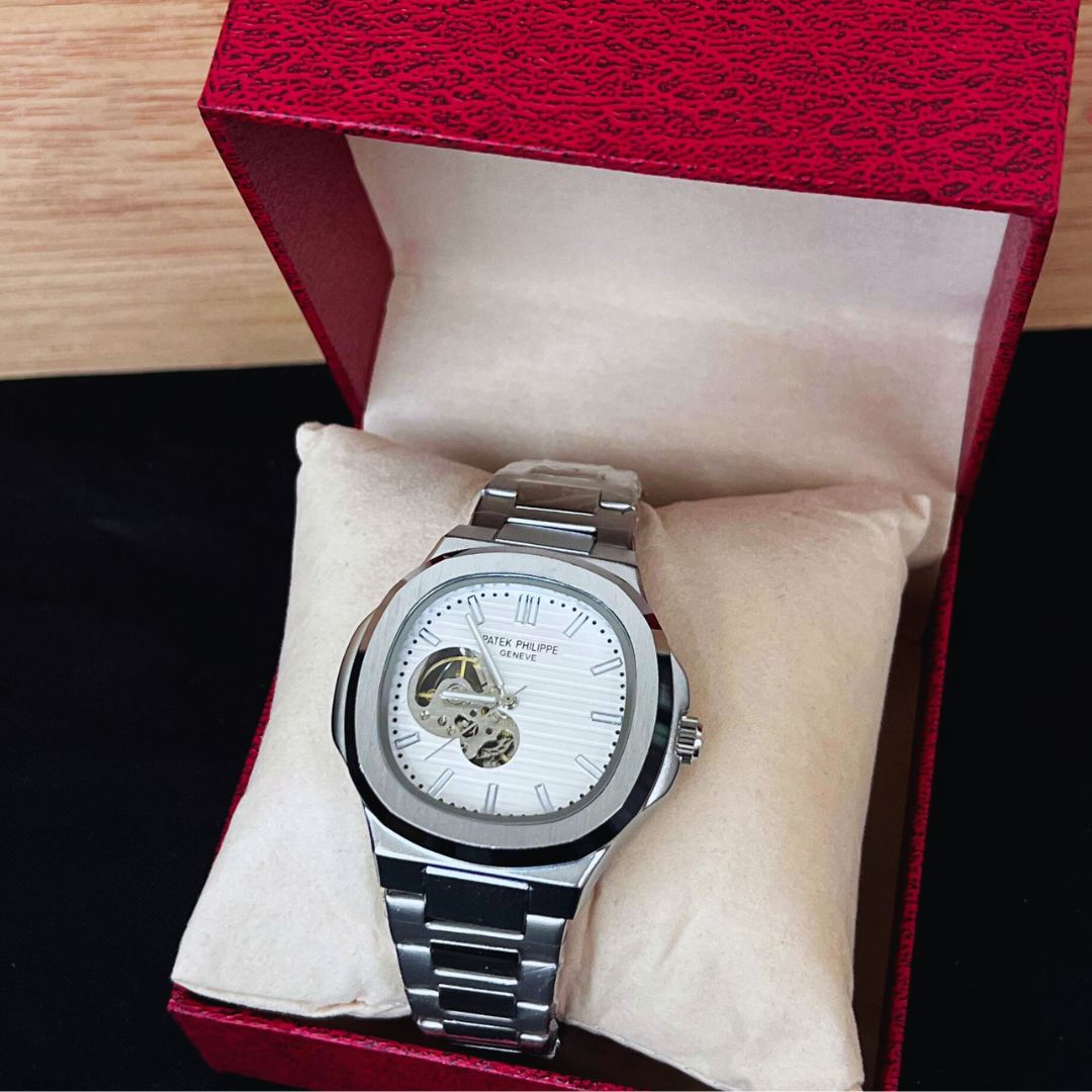 Patek™ Nautilus Automático Mecanismo Visible + Estuche de Lujo