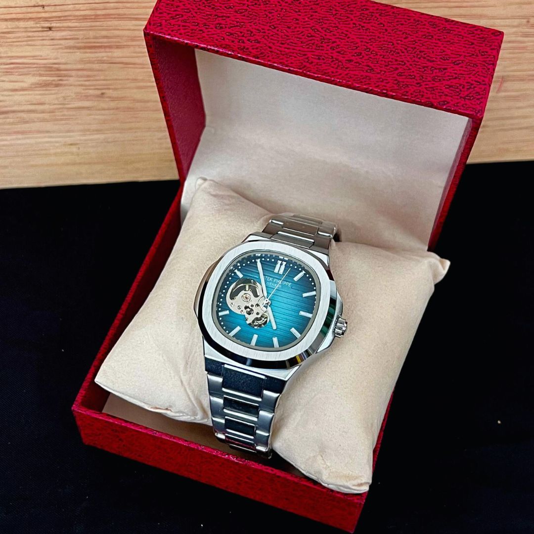 Patek™ Nautilus Automático Mecanismo Visible + Estuche de Lujo
