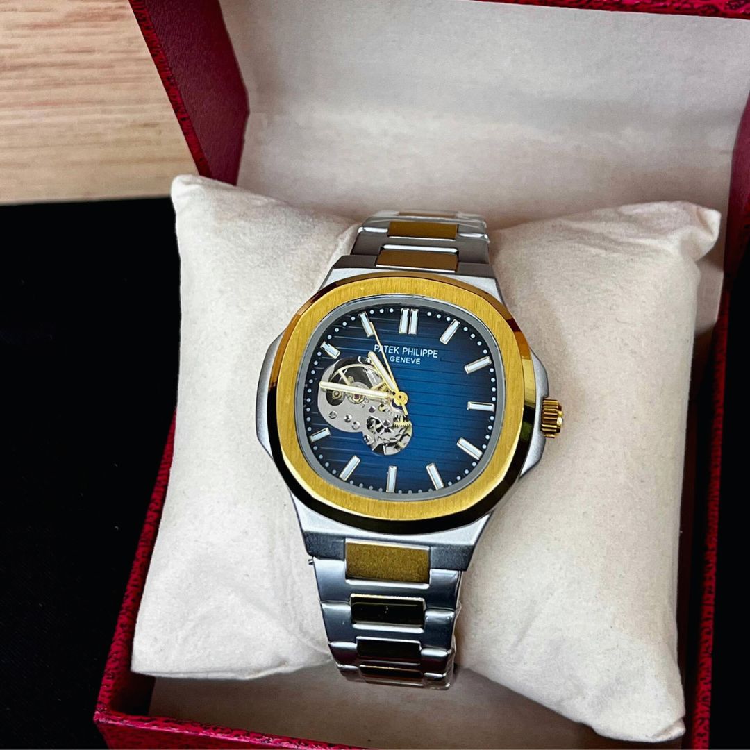 Patek™ Nautilus Automático Mecanismo Visible + Estuche de Lujo