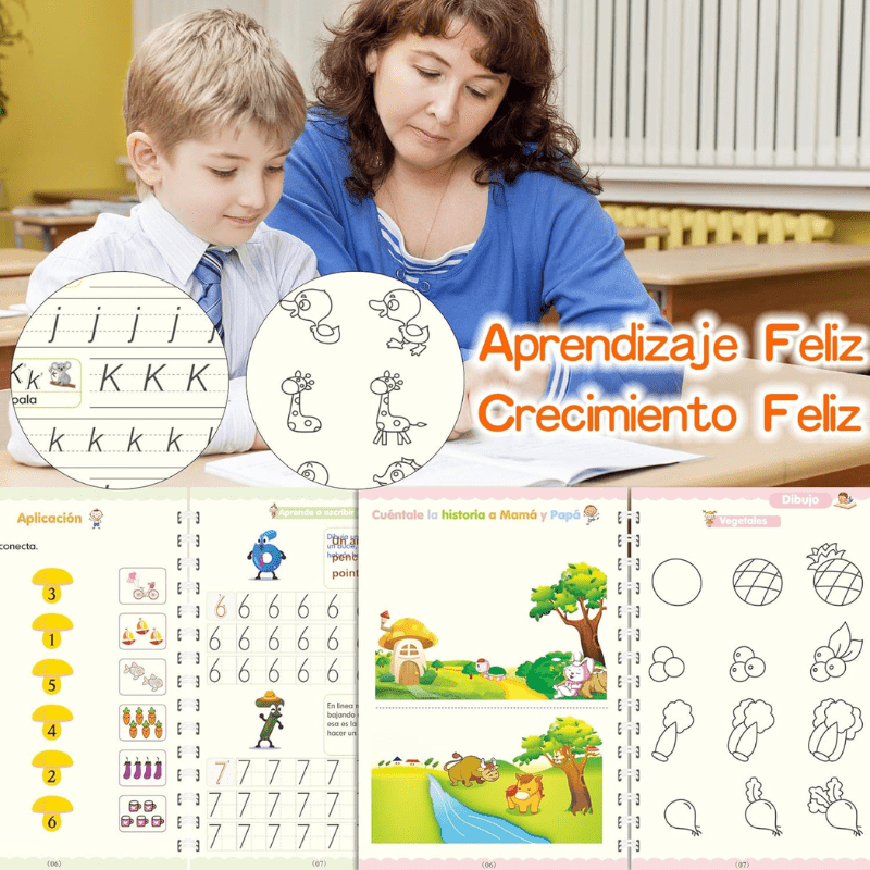 Libros Mágicos Montessori Para Niños- Kit 4 Cuadernos