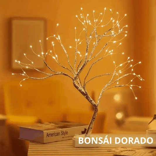 Árbol LED Decorativo BONSAI Dorado- Elegancia y Versatilidad